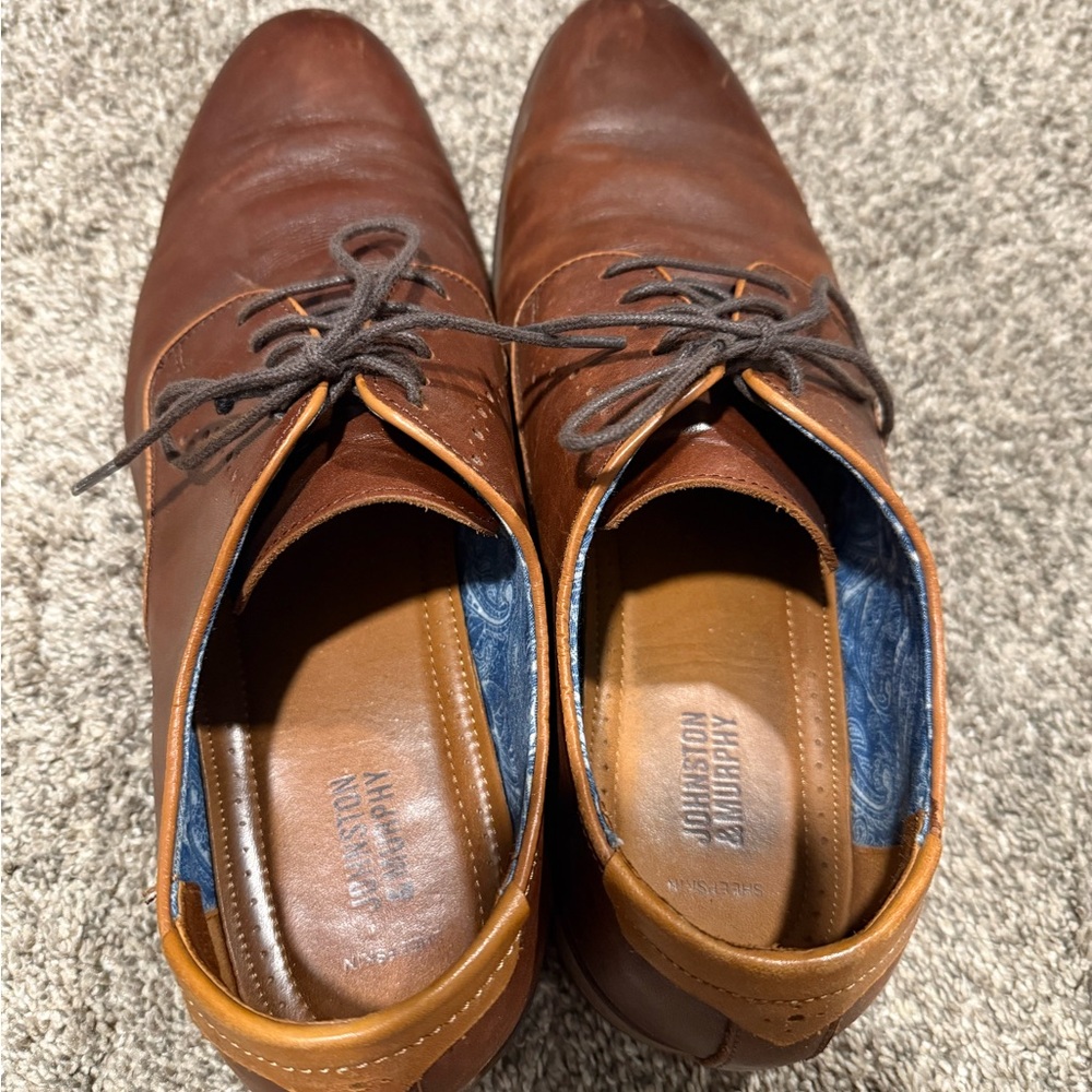 Johnston & Murphy Men's Brown Leather Oxfords